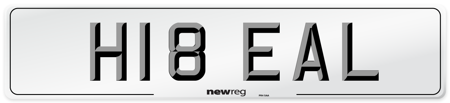 H18 EAL Number Plate from New Reg